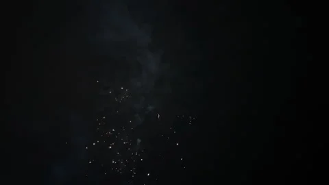 Fireworks Exploding in Dark Night Sky Vídeo Stock 348179855