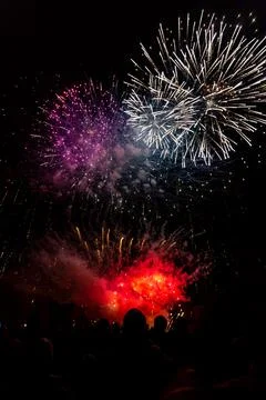 Fireworks exploding at a firework display 库存照片