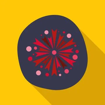 Fireworks exploding flat graphic icon on yellow background イラスト素材