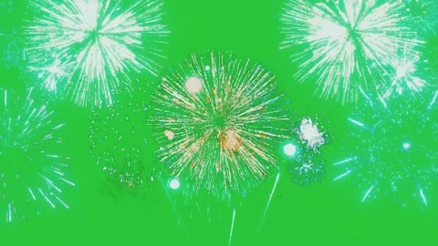 Fireworks exploding on green screen background Video stock 336940951