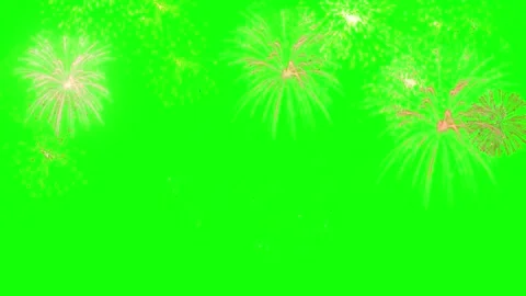 Fireworks exploding on green screen background Stock Footage 336940955