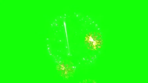 Fireworks exploding on green screen background Stock Footage 337820343