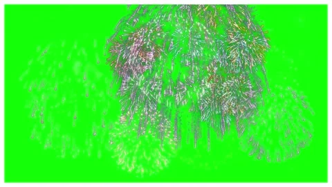 Fireworks exploding on green screen background Видео 337983477