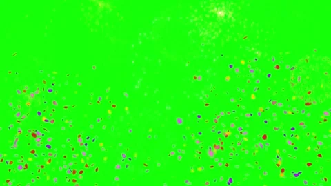 Fireworks exploding on green screen with colorful confetti Stock Footage 337524087