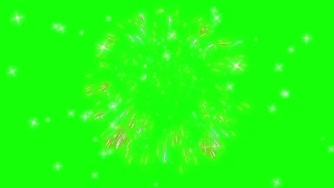 Fireworks exploding on green screen with sparkles Видео 337631511