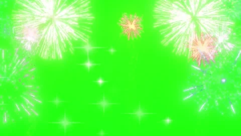 Fireworks exploding on green screen with sparkling effects Stock Footage 337924117