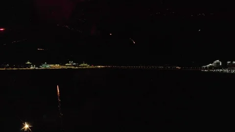 Fireworks exploding late at night on the street Stock Footage 127384479