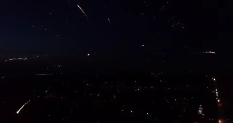 Fireworks exploding with multicolored lights. Video stock 297661941