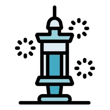 Fireworks exploding near sapporo tv tower during a festival Illustrazione stock