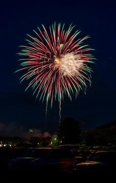 Fireworks Exploding at Night Stock Photos