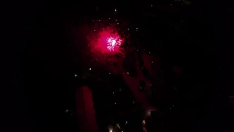 Fireworks Exploding in Night Sky During Celebration Video stock 328594351