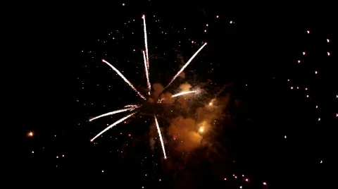 Fireworks exploding in night sky Stock Footage 776225