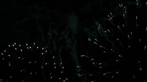 Fireworks Exploding in Night Sky Stock Footage 26108123