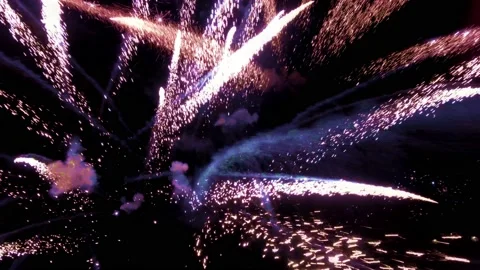 Fireworks exploding in the night sky Stock Footage 97942718