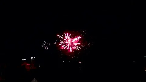 Fireworks Exploding in the Night Sky Stock Footage 325833455