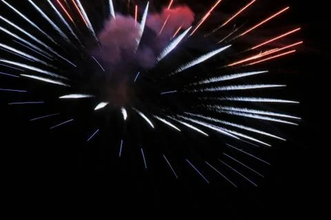 Fireworks exploding in night sky Stock Photos