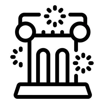 Fireworks exploding over ancient greek columns Stock Illustration