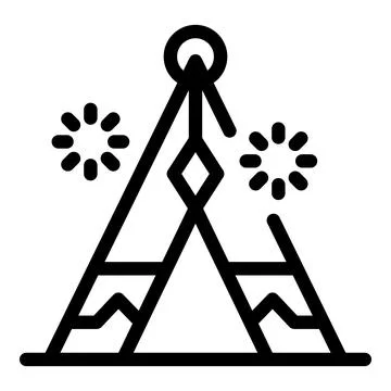 Fireworks exploding over a wigwam during a celebration 스톡 일러스트