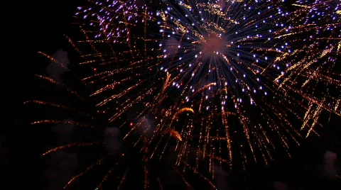 Fireworks Exploding in the Sky Stock Footage 373893
