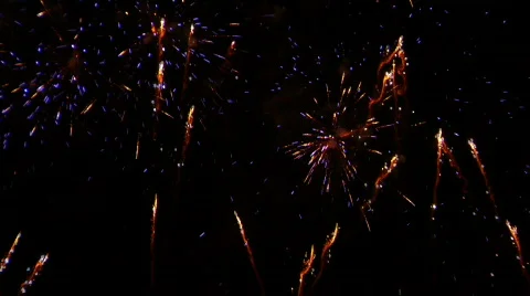 Fireworks Exploding in the Sky Stock Footage 373911