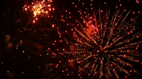 Fireworks Exploding in the Sky Stock Footage 373954