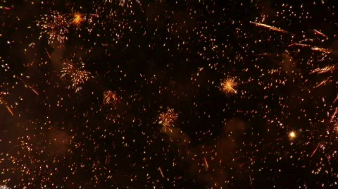 Fireworks Exploding in the Sky Stock Footage 373995