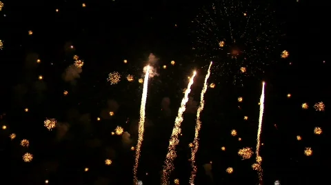 Fireworks Exploding in the Sky Stock Footage 374011