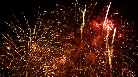 Fireworks Exploding in the Sky Stock Footage 376505