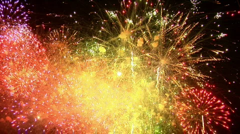 Fireworks Exploding in the Sky Stock Footage 376521