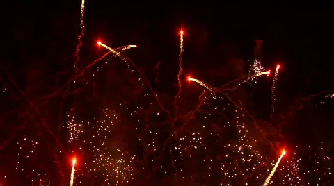 Fireworks Exploding in the Sky Stock Footage 376543