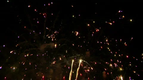 Fireworks Exploding in the Sky Stock Footage 376563