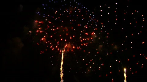 Fireworks Exploding in the Sky Stock Footage 376588