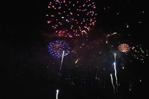 Fireworks Exploding in the Sky Stock Footage 376617