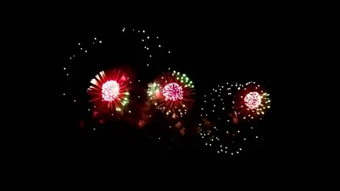 Fireworks Exploding in slow Motion Stock Footage 152863671
