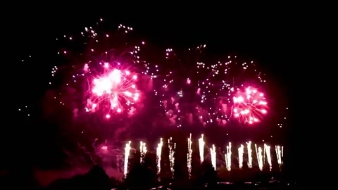 Fireworks Exploding in slow Motion Stock Footage 152863758