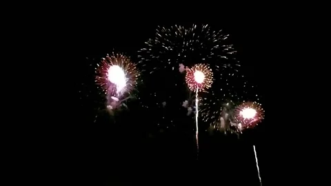 Fireworks Exploding in slow Motion Stock Footage 152864422