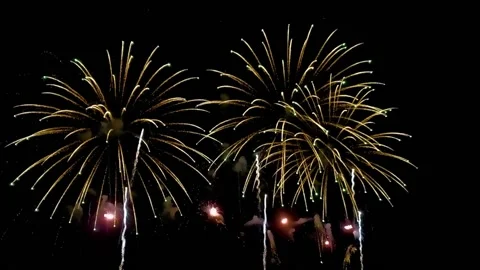 Fireworks Exploding in slow Motion Stock Footage 152864632