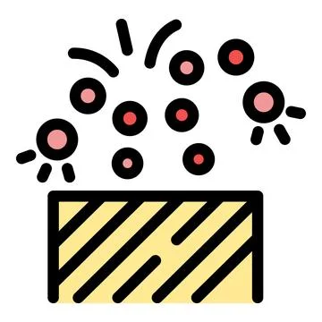 Fireworks exploding from a wooden box, creating a festive atmosphere イラスト素材