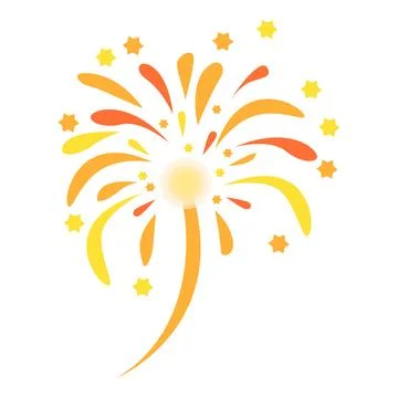 Fireworks exploding with yellow and orange sparks and stars 스톡 일러스트