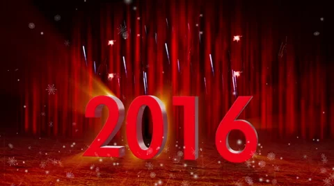 Fireworks explosion to 2016 stage pan cam RED Stock Footage 56798723