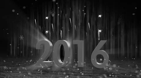 Fireworks explosion to 2016 stage pan cam COLORLESS Stock Footage 56798793