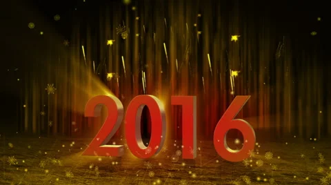 Fireworks explosion to 2016 stage pan cam YELLOW Video stock 56802102