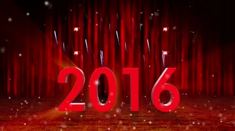 Fireworks explosion to 2016 stage still cam RED Video stock 56803859