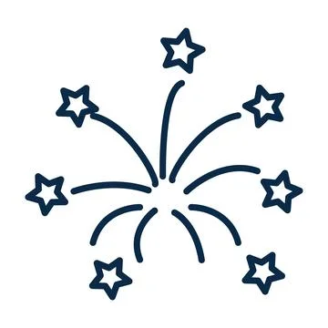 Fireworks Explosion and Report Icon with Stars Stock Illustration