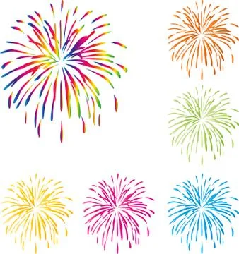 Fireworks, Explosion, Background, Vector Stock Illustration