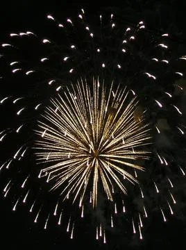 Fireworks, explosion on a black background, festive fireworks for the new yea Stock Photos