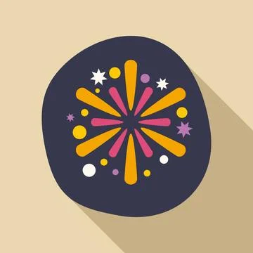 Fireworks explosion celebrating new year event illustration Stock Illustration