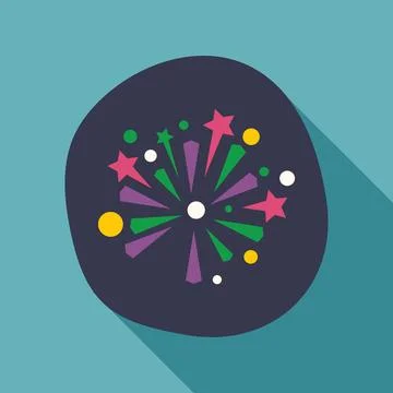 Fireworks explosion celebrating new year event party Stockillustratie
