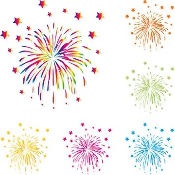Fireworks, explosion, celebration, background Stock Illustration