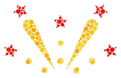 Fireworks Explosion Composition of Filled Circles Stock Illustration